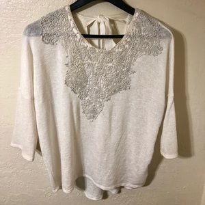 White high low sweater